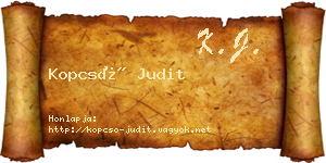Kopcsó Judit névjegykártya